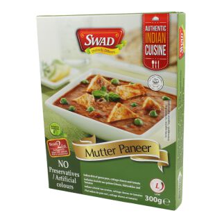 Swad Mutter Paneer Ready Meal, Green Peas, Cottage Cheese & Tomatoes 300g