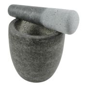 Stone Mortar With Tappet, 12X11,5Cm, Granite Jade Temple