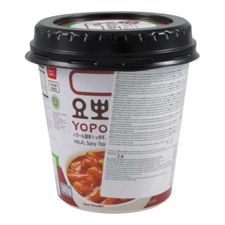 Yopokki Topokki HALAL Spicy Reiskuchen im Becher 140g