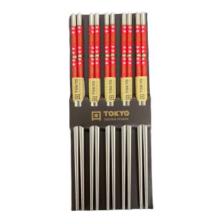 Tokyo Design Studio Chopsticks Red, Stainless Steel