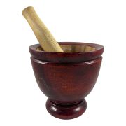 Asia-In Laos Wooden Mortar With Pestle 18Cm