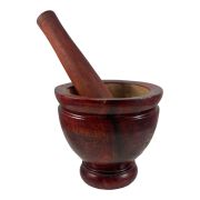 Asia-In Laos Wooden Mortar With Pestle 15,5Cm