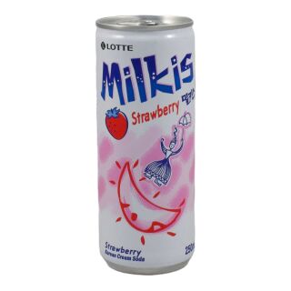 Lotte Erdbeere Milkis zzgl. 25cent Pfand, EINWEG, Getränk mit Kohlensäure 250ml