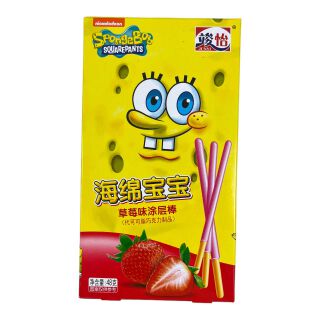 Junyi SpongeBob Pocky Erdbeergeschmack 48g