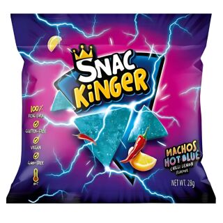 SnacKinger - Nachos Hot Blue 28g - Chili Lemon Flavour