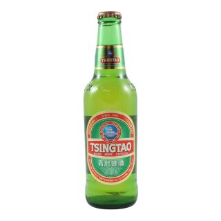 Tsingtao Bier Plus 25 Cent Borg, Eenrichtingsdepot, 4,7% VOL 330ml