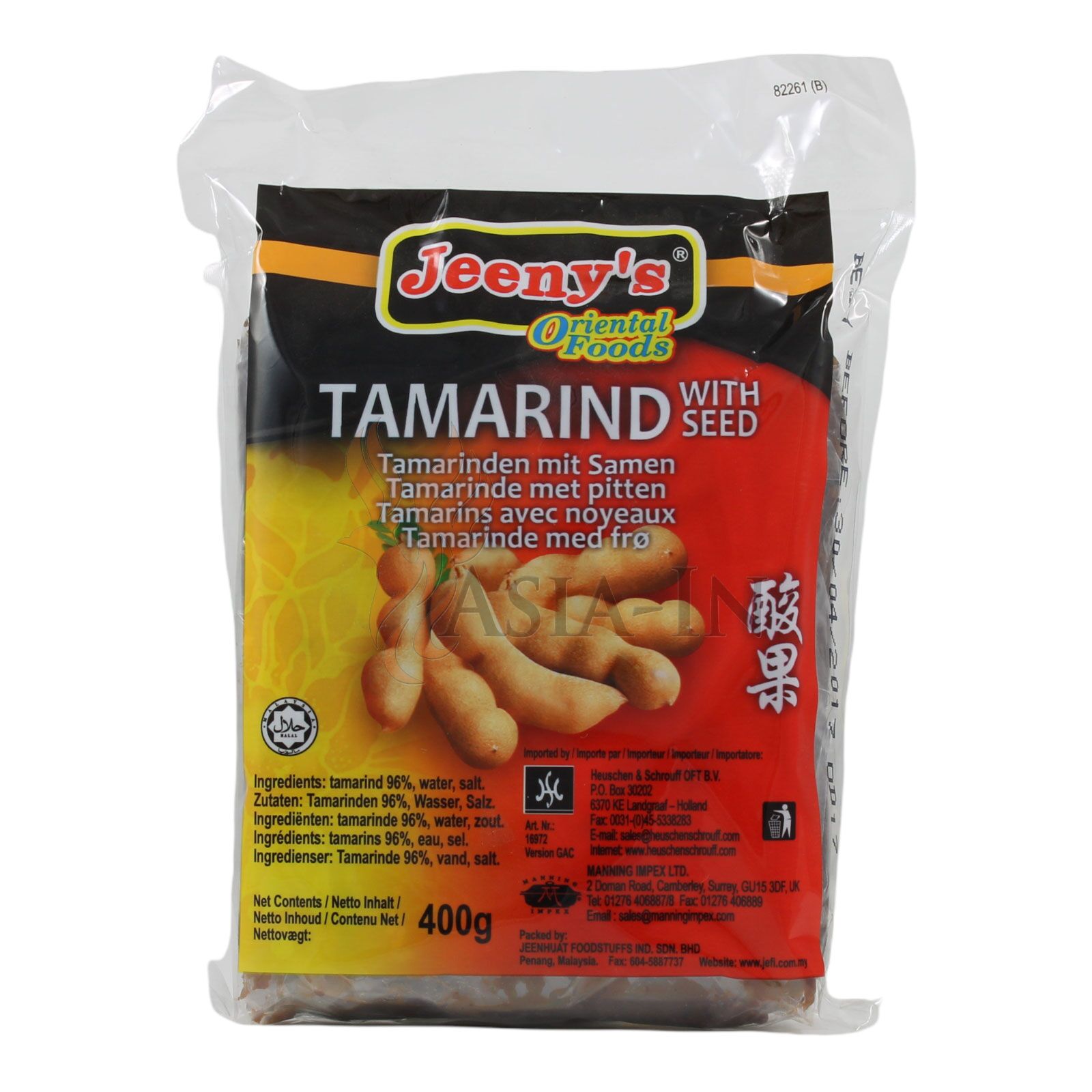 Tamarinden mit Samen, Jeeny's 400g bei AsiaIn nur 2,20€
