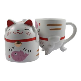 Lucky Cat Mug Pink, 8,5X9,8Cm 350Ml Tokyo Design Studio