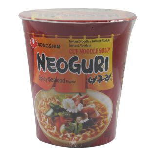 NongShim Meeresfrüchte, Neoguri Instant Nudeln scharf, im Becher 62g